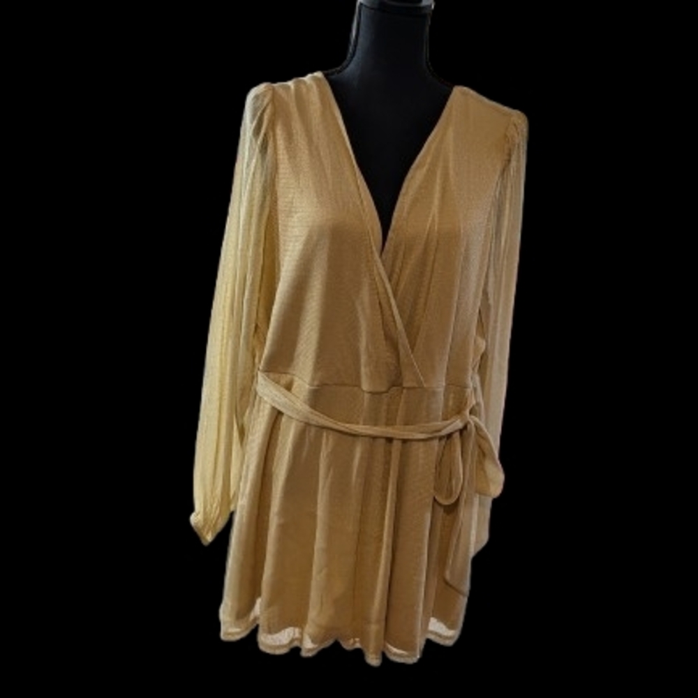 Torrid Gold Wrap Blouse